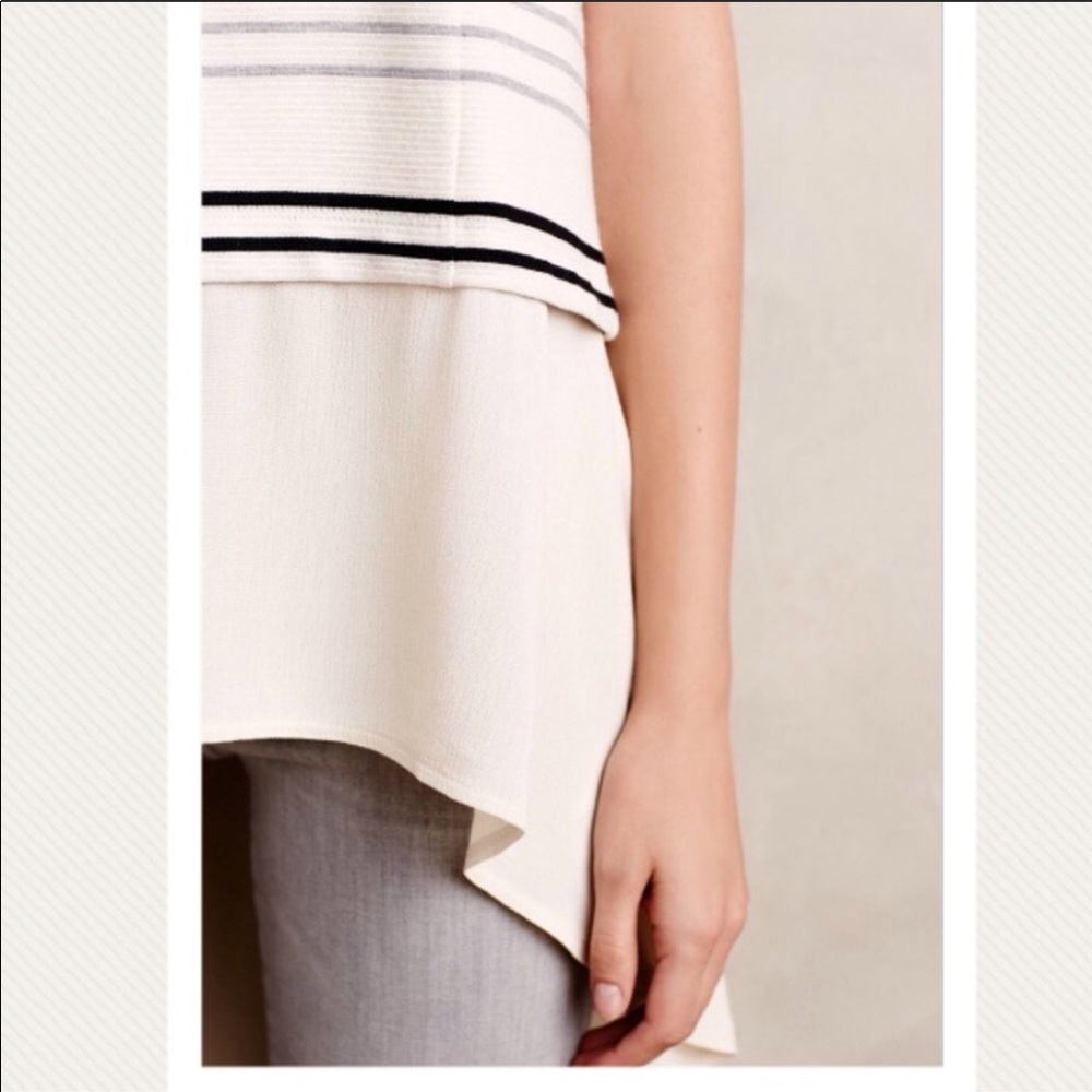 Anthropologie Deletta Gradient Stripe Tee Size S - Picture 2 of 4